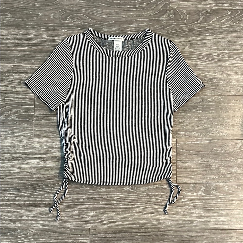 Striped Black and White Women's Top